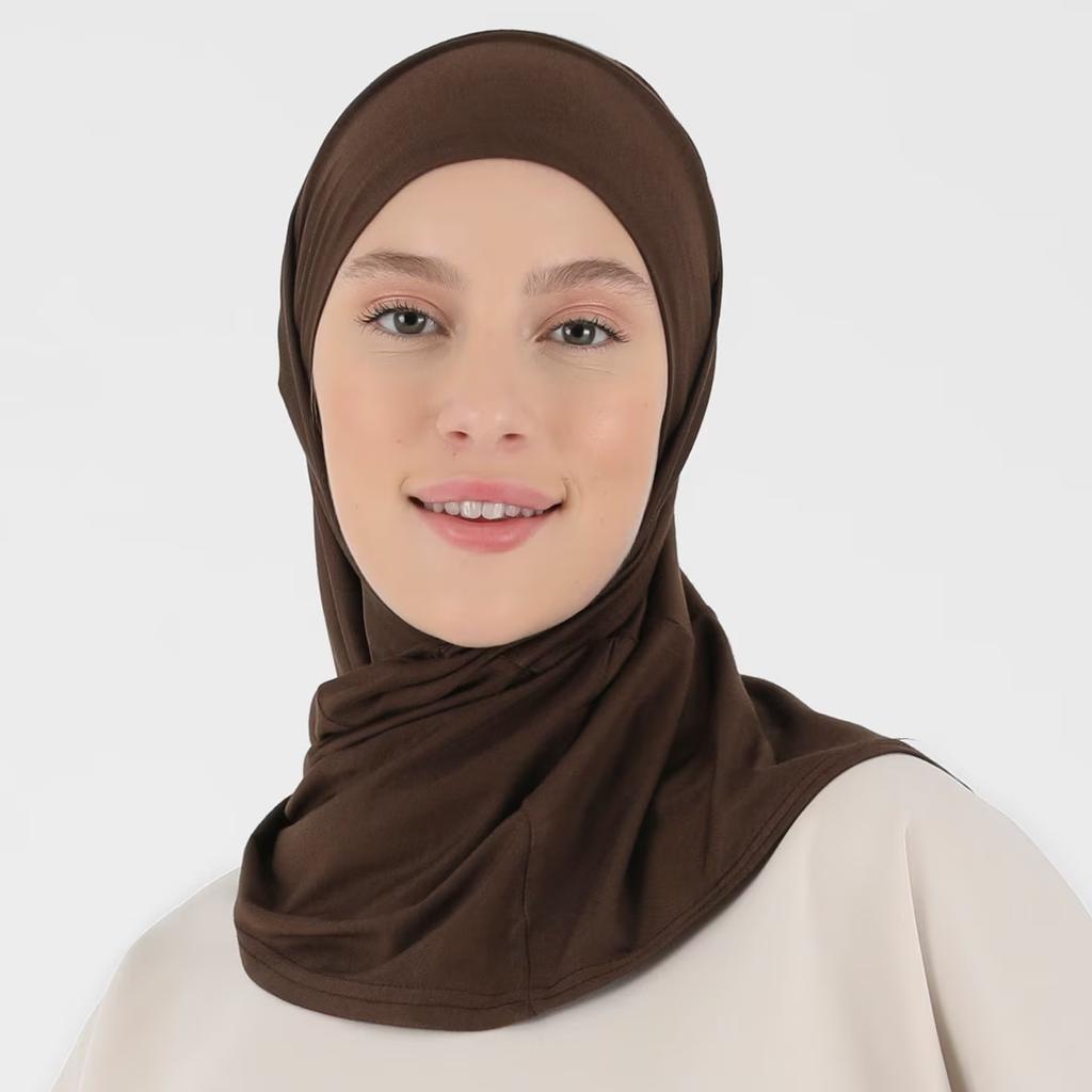 Stretch Turban Cap Hijab Islamic Full Cover Underscarf Bonnet Ready To Wear Snap Fastener Instant Hijab For Muslim Women