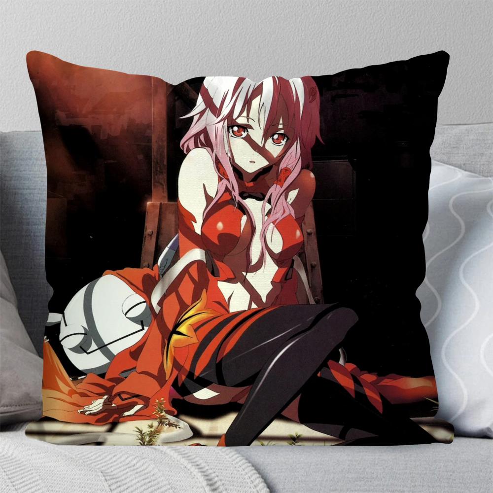 Yuzuriha Inori Animation G-Guilty C-Crown Pillow Case Square Pillow Bedroom SofaLeisure ComfortLiving Room Home Decoration 40X40