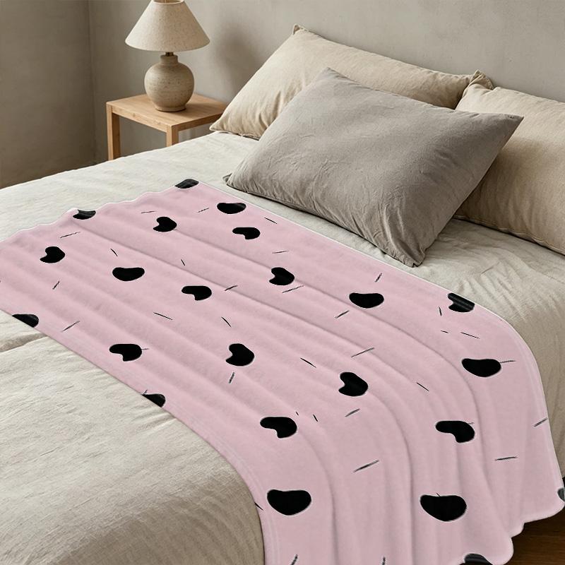 Minimalist High-Density Flannel Blanket Skin-Friendly Snug Throw, Ideal for Sofa, Bedroom, Living Room, Warm Decor, Valentine's Gift