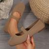 Women's Spring/Summer Shoes - Plus Size, Strappy, Knit-Weave, Mesh, Solid Color, Low-Cut, Breathable, Slip-On Loafers