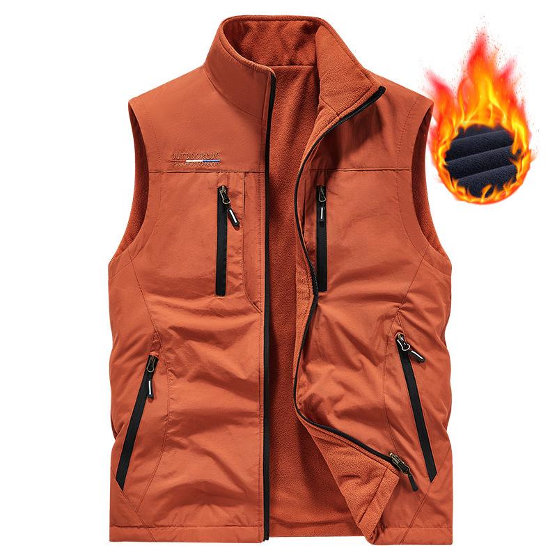 Herren-Wende-Sherpa-Fleeceweste - Trendige übergroße ärmellose Freizeitkleidung für Herbst/Winter