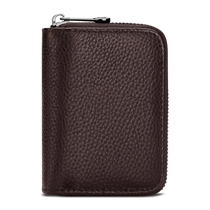 BAAZ2 Car Sticker For BMW For BMW PU Leather Men Women Card Holder Small Zipper Wallet Solid Coin Purse Accordion Design rfid ID Busin