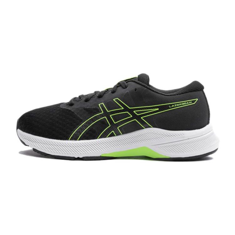 Asics Laser Beam Comfortable Versatile Shock Absorption Low Top Kids Training Shoes Kids Training Shoes Black Green 1154A151-002