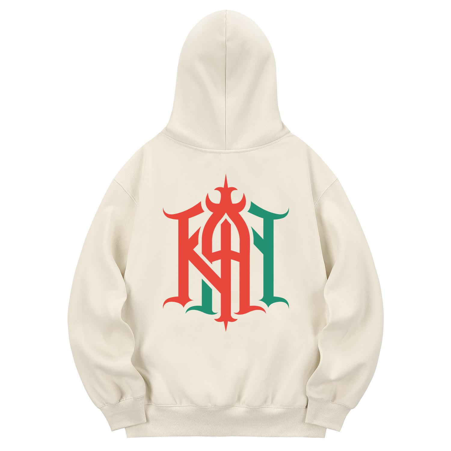 Khan 6312 Khc0030 Khan Two-Cut Fleece Hoodie - Cream L