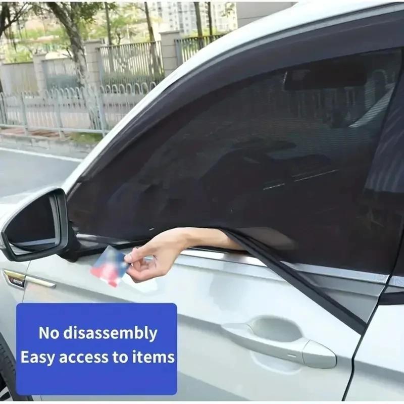 2 uds parasol de ventana lateral trasera de coche protección UV malla de protección previene mosquitos sol Protección de Privacidad cortina plegable