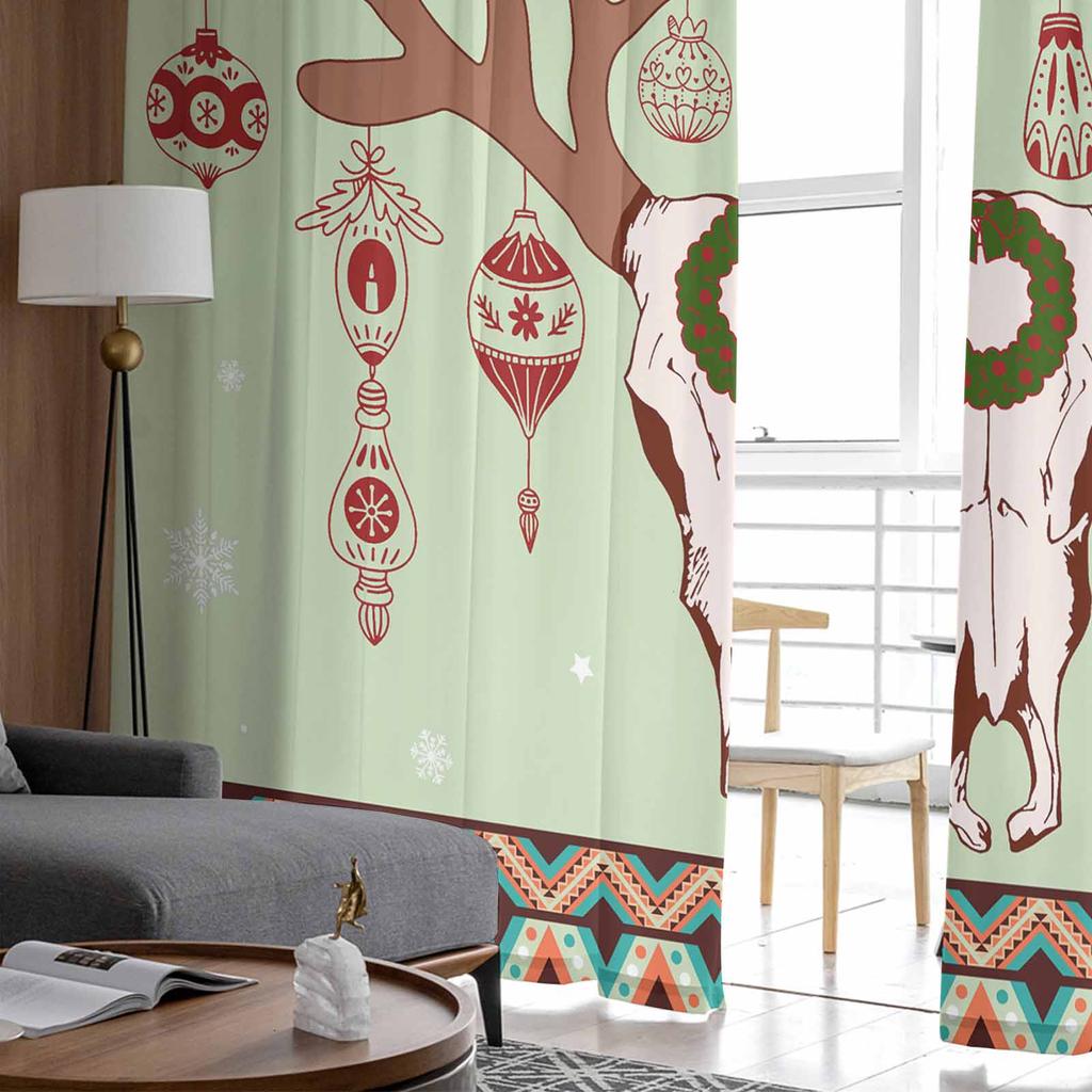 Jul Västerländsk Hatt Gardiner För Vardagsrum Sovrum Hemdekoration Fönster Voile Tyllgardin Draperier