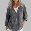 Mote Dame Casual Bomull Lin V-hals Langermet Genser Topp