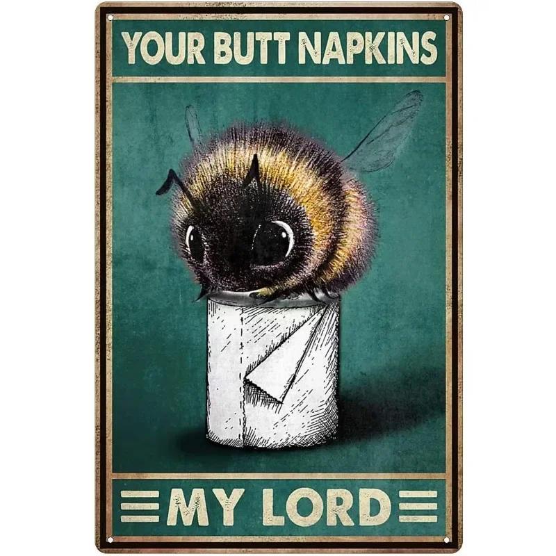Vintage Metal Tin Poster Retro Bathroom Wall Art Sign Restroom Decor Plaque Metal Plate Poster for Toilet Home Decor