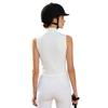 Sleeveless Zip Stand Collar Quick Dry Vest for Women Color Block Horse Riding Tank Top for Golf Tennis Equestrian Sport