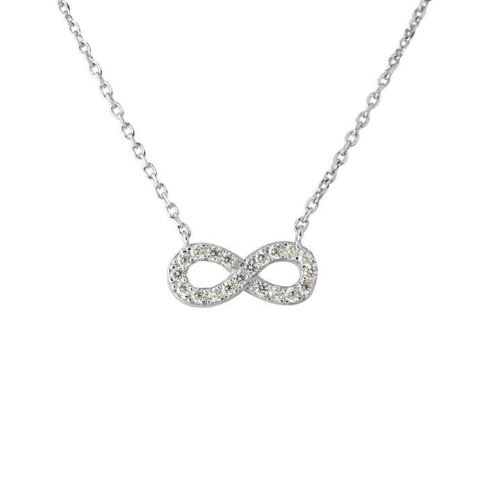 LOVA LOLA VAN DER KEEN - Collier Infini - Joaillerie Prestige - Diamant de Synthèse - Argent Massif 925 Millièmes - Bijou Femme