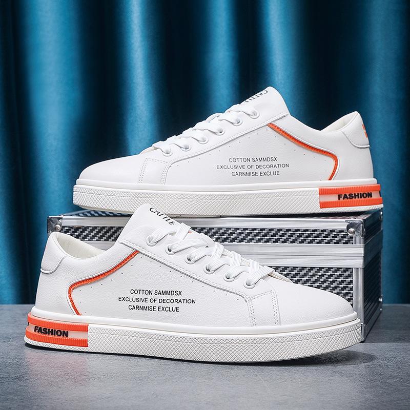 

Board shoes sports men s shoes new spring and summer fashion versatile soft sole low-top student white shoes 44 оранжевый