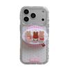 Polka Dot Plaid Rabbit Magnetic Stand Case for iPhone 17/16 Pro Max/15 Pro