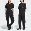 Adidas Logo Pants Solid Color Logo Thickened Cuffed Loose Knit Sports Pants Unisex Pants Black IV7589