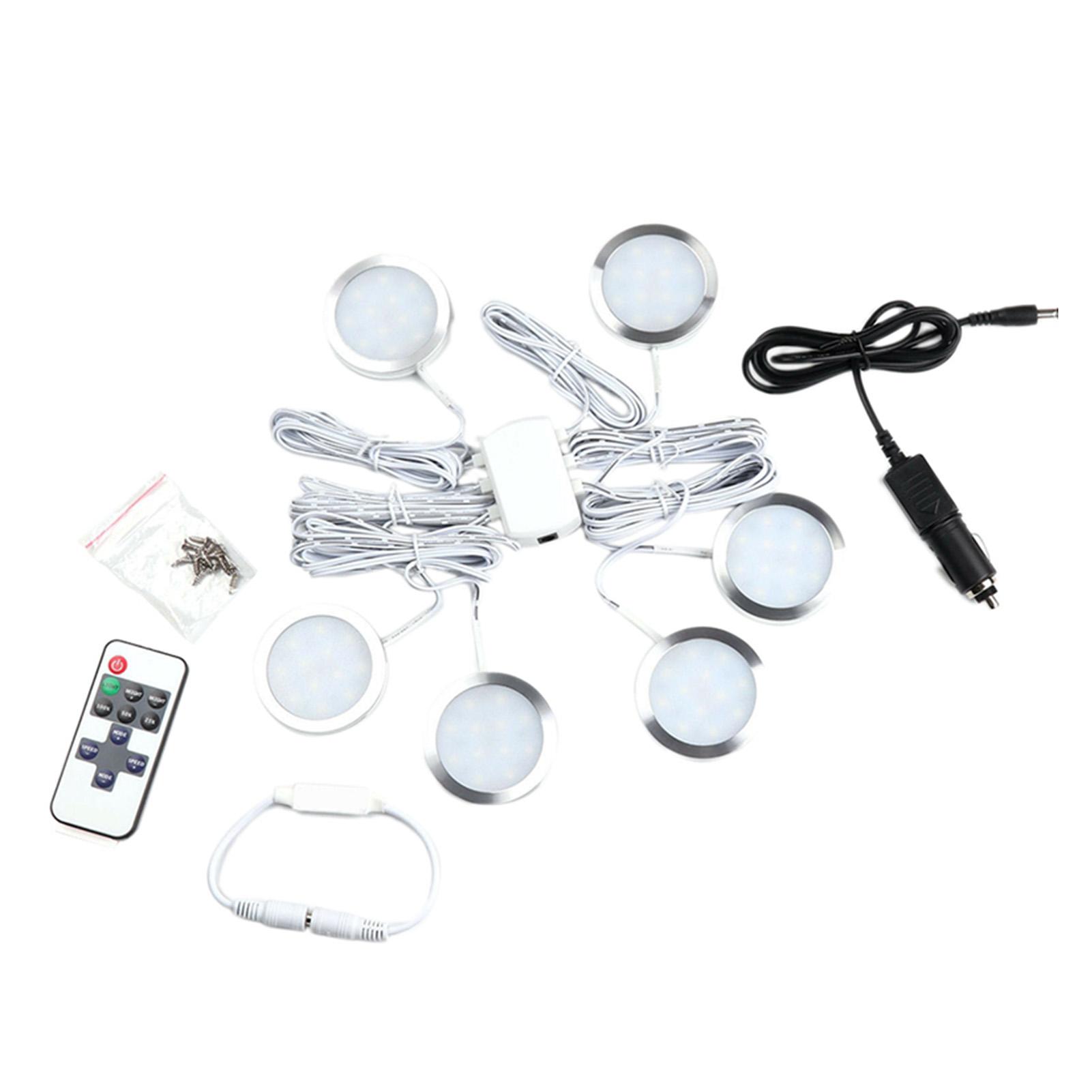 

6 комплектов внутренних светодиодных точечных светильников, 12 В, встраиваемый светодиодный потолочный светильник, 6000 К, белый, потолочный светильник 240 лм, белый