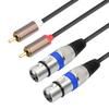 Double Female to Double Male Metal Texture Sound Cable Gold Plated Connectors Studio Grade Interconnects