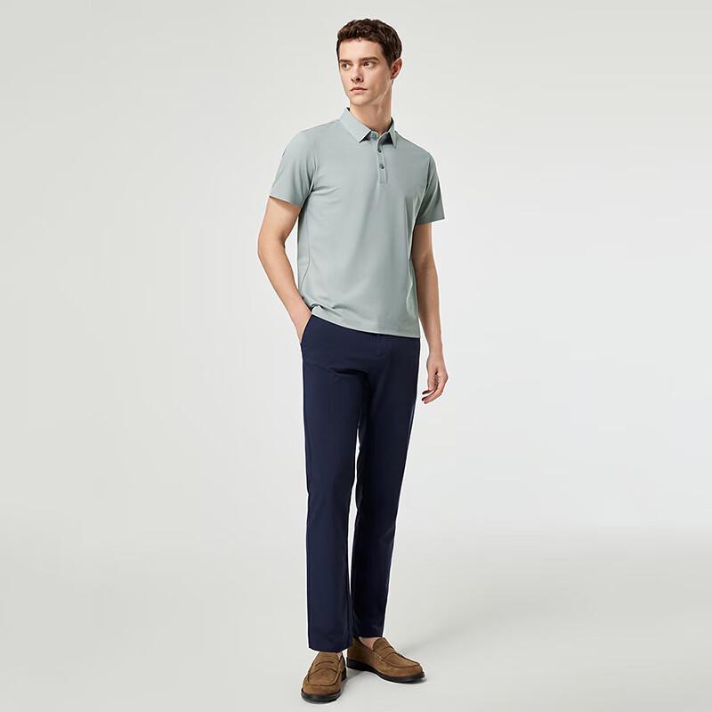 YOUNGOR Men s Comfortable Soft Short-Sleeve Polo Shirt 3XL