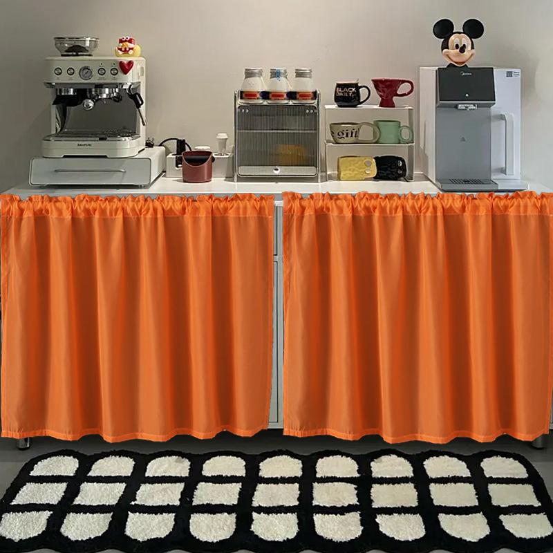 White Chiffon Waterproof Half Curtain Short Kitchen Cabinet Sundry Shade Partition Curtain Dining Table Table Skirt