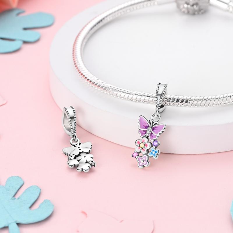

Anniversary Copper Butterfly Charms Purple Beads Fit Bracelet Necklace Bead Jewelry Making Fine Jewelry Gift