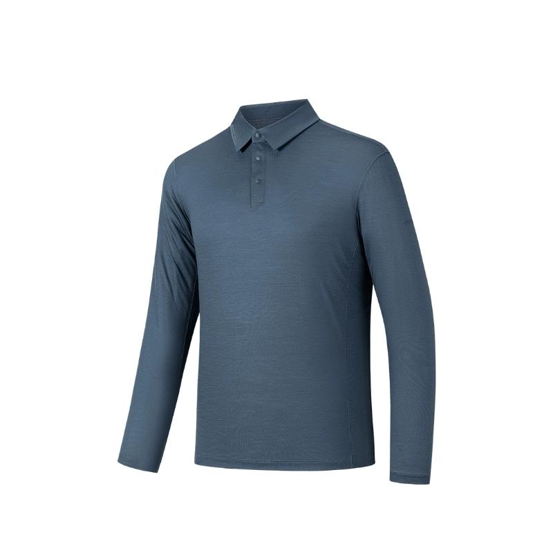 

Anta Champion Outdoor Series Solid Color Casual Simple Versatile Moisture Wicking Sports Long Sleeve Knit Shirt Men tops 152530408-4 L