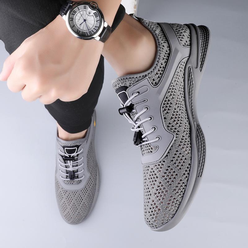 Men's shoes 2025 summer new breathable thin hollow mesh shoes men's soft sole lightweight casual sports trendy shoes