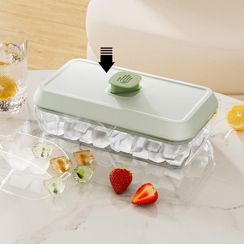 32 Grid Silicone Ice Cube Tray Mould With Lid Shovel Storage Box Remove With One Click Ice Maker DIY Whiskey Cocktail Tools