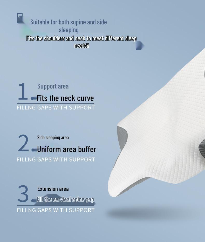 Memory Foam Neck Pillow - Slow Rebound for Deep Sleep, Non-Collapsing Core, Cervical Support