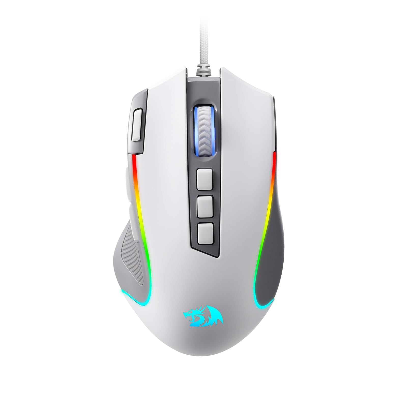 

Redragon M612 RGB Gaming Mouse 8000 DPI Wired Optical Mouse with 9 Programmable Buttons 5 Backlight Modes Software DIY Key Bindings Fast Fire Button & сірий колір