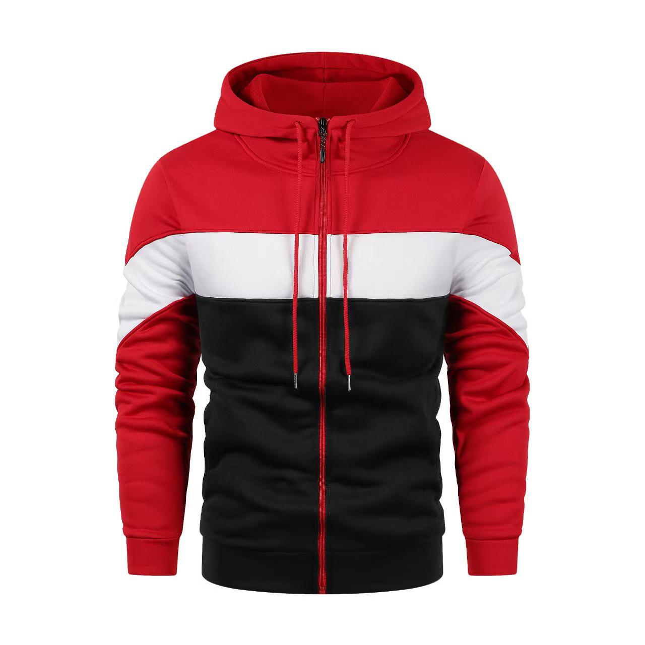 

2025 Trendy Loose Fit Plus Size Men s Hooded Cardigan - Sporty European American Spring/Autumn Casual Jacket L червоний