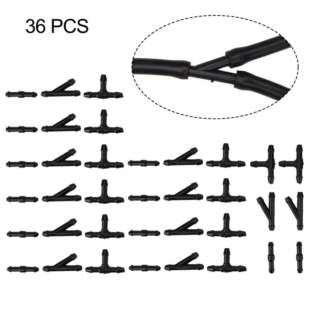36pcs Hose Connector Black Fittings Nozzle Splitter