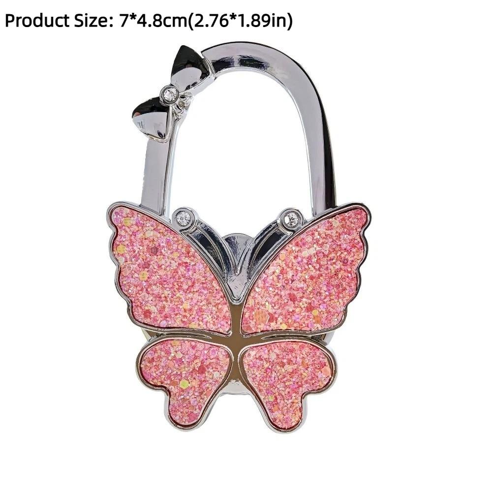 Fashion Butterfly Handbag Hook for Women Foldable Portable Purse Hook Creative Durable Bag Hanger for Table