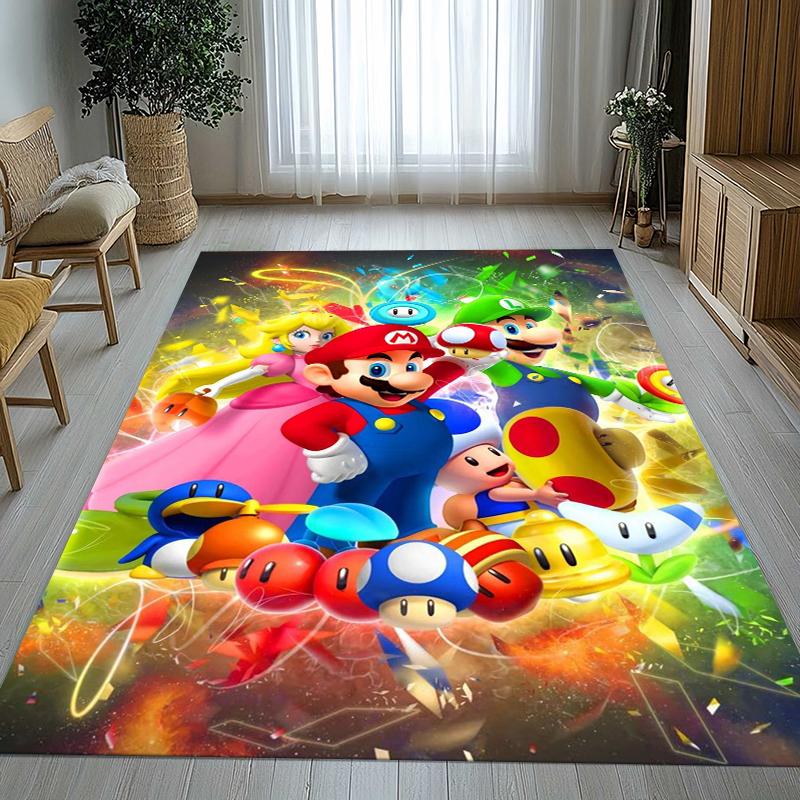 

Retro M-Mario Bros Game Cartoon Living Room Non-Slip Area Rug Soft Carpet for Bedroom Kids Playroom Sofa,Home Decor Doormat Gift 40x60cm