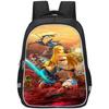 Ruime rugzak met Zelda-thema voor kinderen, lichtgewicht en ergonomische schooltas