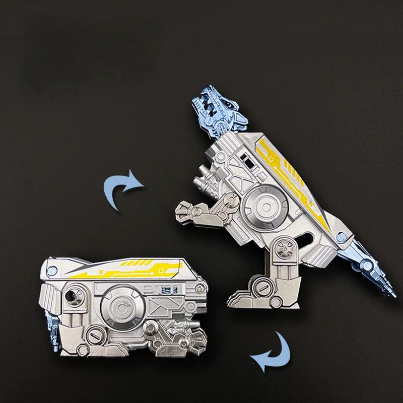 

2 в 1 Трансформирующийся спиннер Fidget Toys Динозавр Fidget Toys Механический Тираннозавр Рекс Складной вращающийся декомпрессионный ручной спиннер серебряный