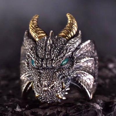 Retro Demon Dragon Siren Ring Domineering Hip Hop Rock Gothic Rings Accessories Trendy Men Womnen Jewelry Adjustable Size 1