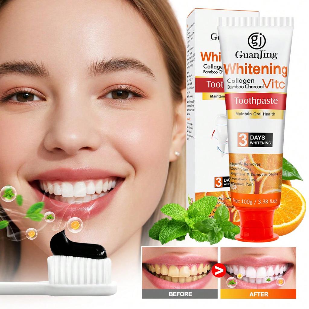 100g Vitamin C Toothpaste Mint Flavor for Teeth Whitening Stain Removal and Fresh Breath Oral Care