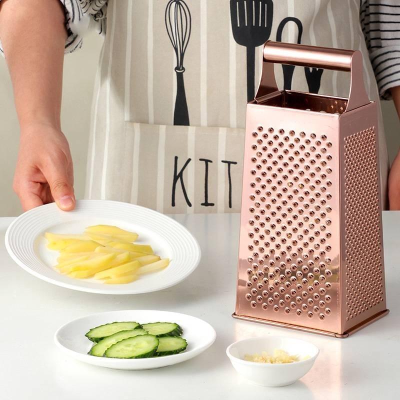 Kitchen Steel Stainless 4 Sided Box Food Grater Vegetable Cheese Shredder Slicer