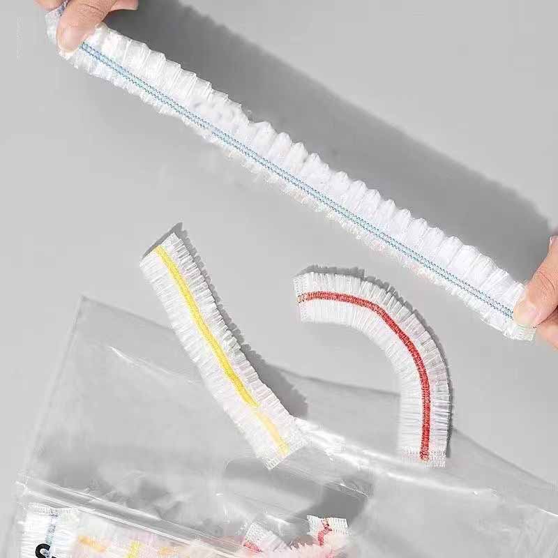 2packs Thickened Food Grade PE Disposable Plastic Wrap Elastic Dust Cover Shower Cap Universal