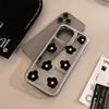 Black Flowers iPhone15Mobile Phone Shell for iphone14Acrylic13Suitable for Electroplating16promax Korean-style Simplicity