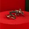 Handcrafted Brass Dragon Figurine 1Pcs Chinese Zodiac Retro Mini Mythical Beast Statue Home Desk Decor Collection