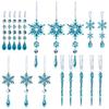 Christmas Acrylic Transparent Decorative Pendant, Christmas Tree Snowflake Decorative Pendant
