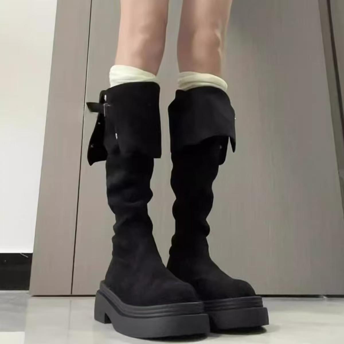 

Faionable Thi Heel Long Boots Women s 2026 New Autumn Winter High Tube Boots Knight Boots Sli All-Match Slimming 35 чорний