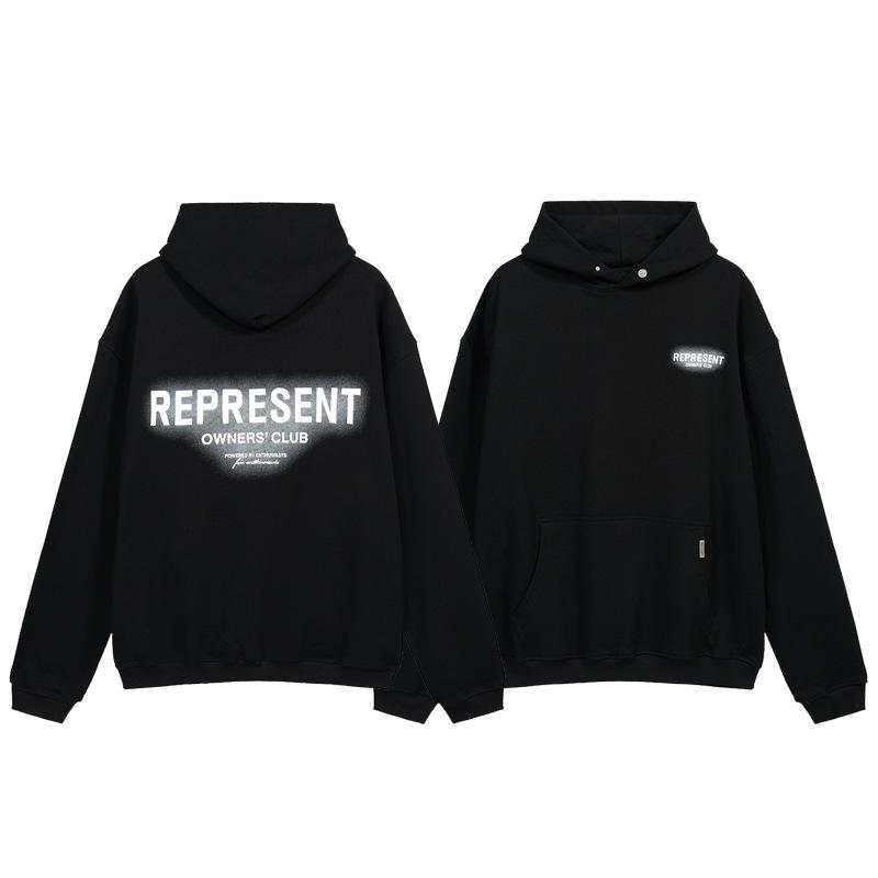 Classic Letter Print Oversized Hooded Sweatshirt Unisex Streetwear Hooded Sweatshirt