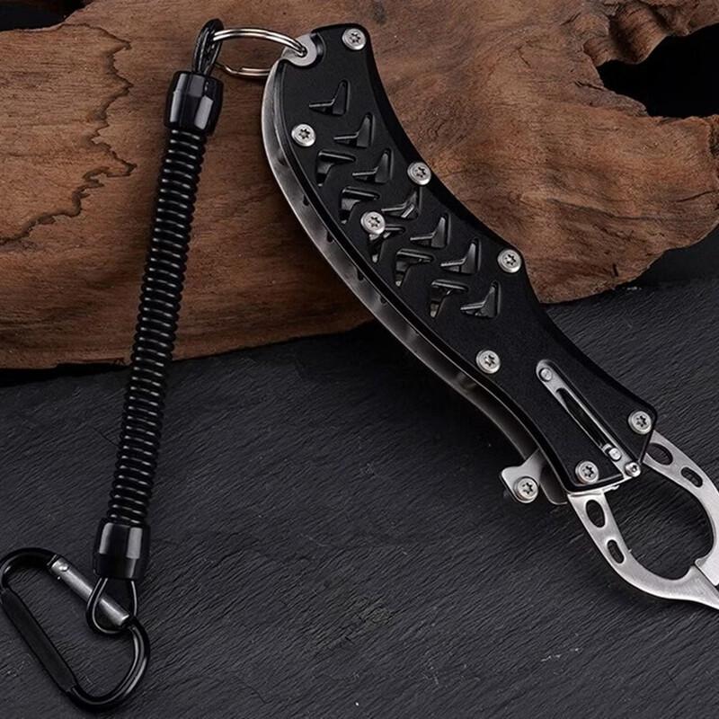 Aluminum Alloy Fishing Gripper & Lure Pliers with Lanyard