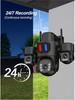 4G Solar-Powered HD Wireless Outdoor Camera with Triple-Lens WiFi Network Monitoring