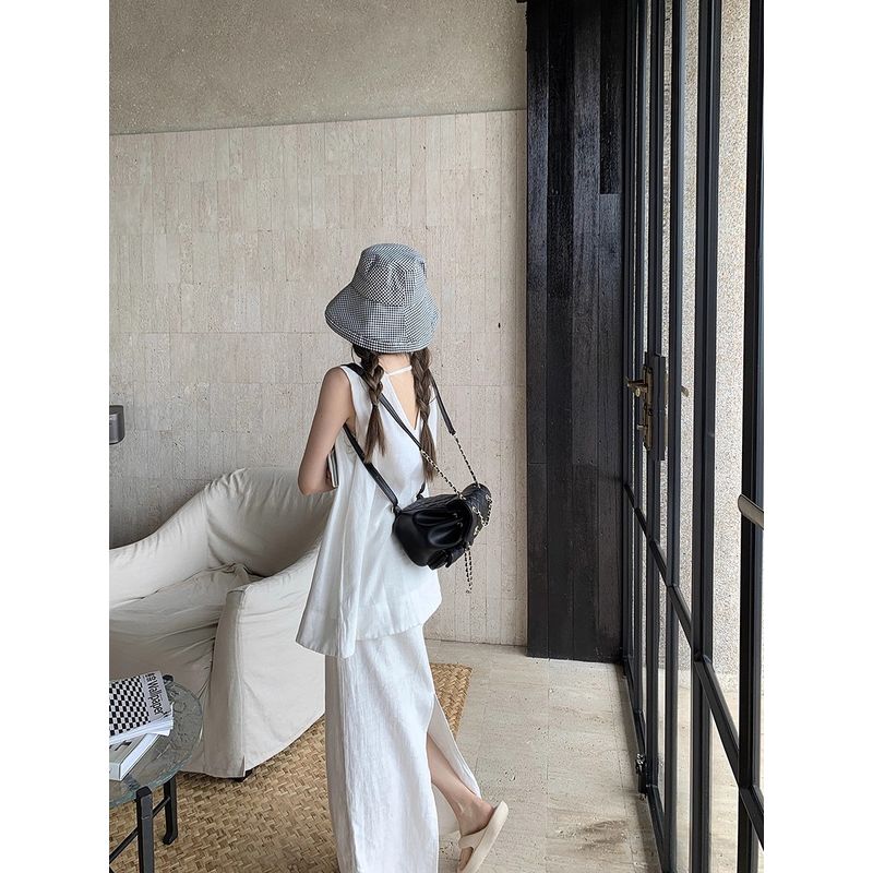 Double-Sided Wear Idle Style Suit Women's Summer Split Vest