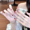 2026 Color Wearable Nails: French New Year Red Ballet, Polka Dot, Cat Eye Manicure Medium-Long Nail Tips