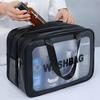 Transparent Dry And Wet Separation Wash Bag, Waterproof Double Layer Design, Large Capacity Portable Travel Toiletry Organizer