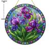 Acrylic Purple Iris Sun Catcher, Acrylic Window Hanging for Garden & Patio Decor, Four Seasons Decoration