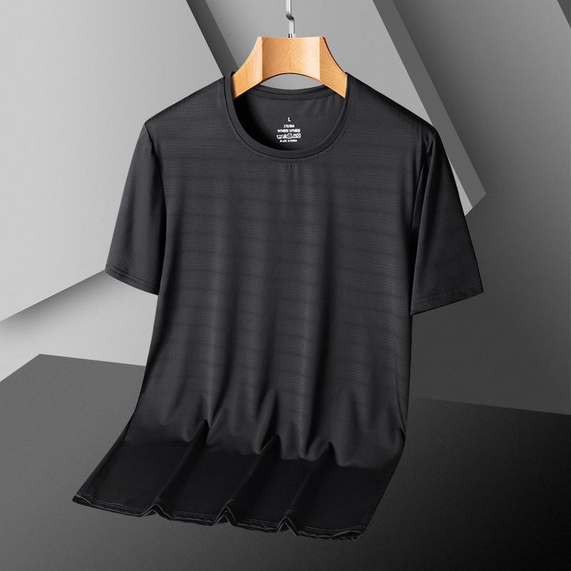 Ledové hedvábné cool tričko s krátkým rukávem Pánské tričko s polovičními rukávy větší velikosti Fitness tričko Top