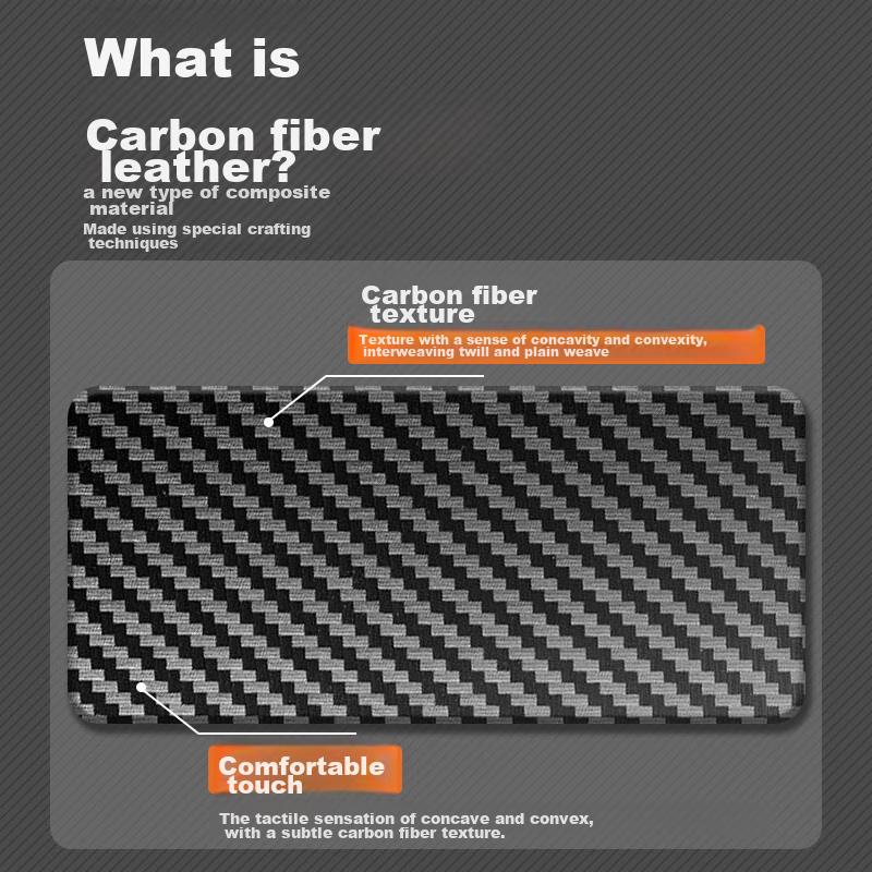 LESAILES Carbon Fiber Leather, Leather Mouse Pad, Large Size for Office Computer Keyboard, Waterproof And Non-Slip, Home Desk Pad, Black, 800*300*2mm